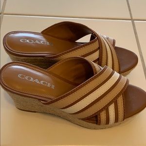 Women coach leather sandals
